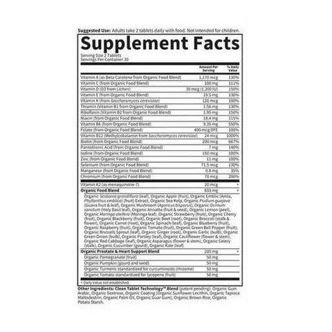 Garden of Life, Organics Mens 40 Plus Multi, 60 Tabs Garden of Life