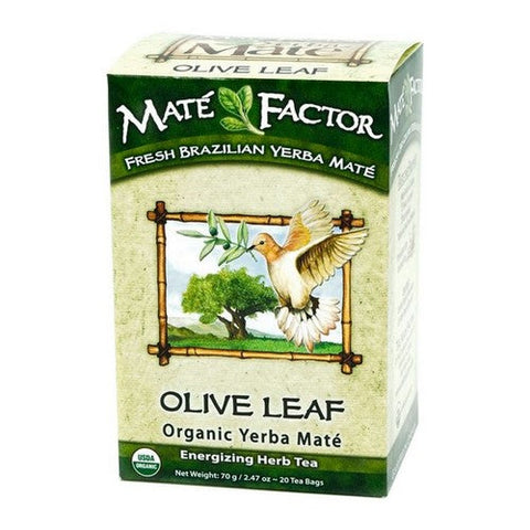 The Mate Factor, Olive Leaf Organic Yerba Mate, 20 Bags