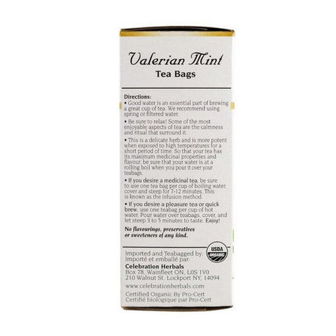 Celebration Herbals, Organic Valerian Mint Tea, 24 Bags Celebration Herbals
