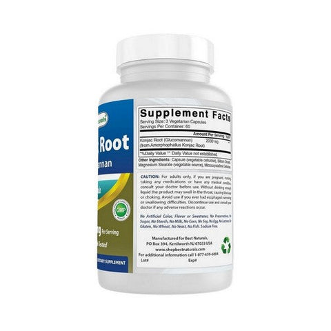 Best Naturals, Konjac Root, 2000 mg, 180 Caps Best Naturals