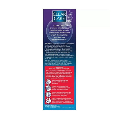 Clear Care, Triple Action Cleaning And Disinfecting Contact Lens Solution, 24 Oz