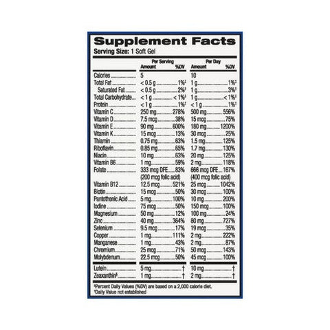 Bausch + Lomb, Preservision Areds 2 Formula + Multivitamin, 100 Tabs Bausch + Lomb