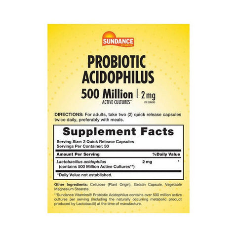 Sundance, Probiotic Acidophilus Quick Release Capsules, 60 Caps Sundance