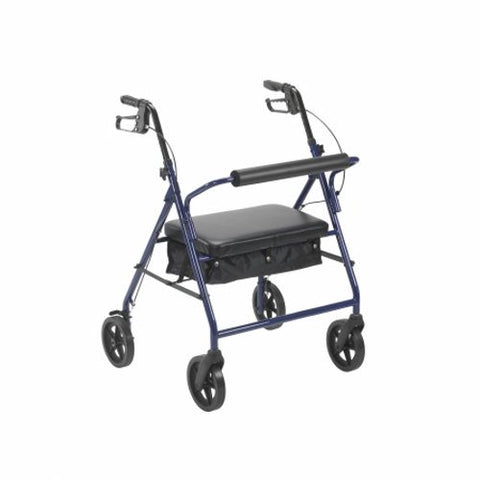 Bariatric 4 Wheel Rollator McKesson Blue Folding Steel Frame Blue 1 Each by McKesson