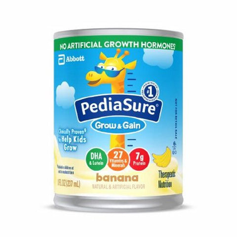 Pediatric Oral Supplement PediaSure  Grow & Gain Banana Flavor 8 oz. Can Ready to Use Count of 24 by Abbott Nutrition