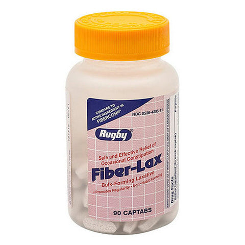 Rugby, Fiber-Lax Polycarbo, 500 mg, 90 Cap Tabs Rugby