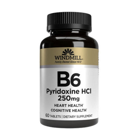 Windmill Health, Vitamin B-6, 250mg, 60 Tabs Windmill Health