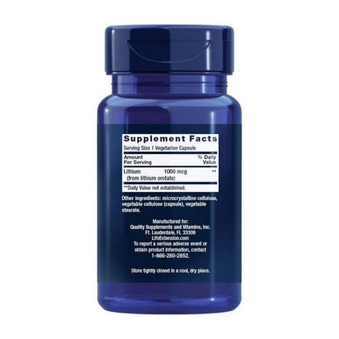 Life Extension, Lithium, 1000 mcg, 100 Veg Caps Life Extension