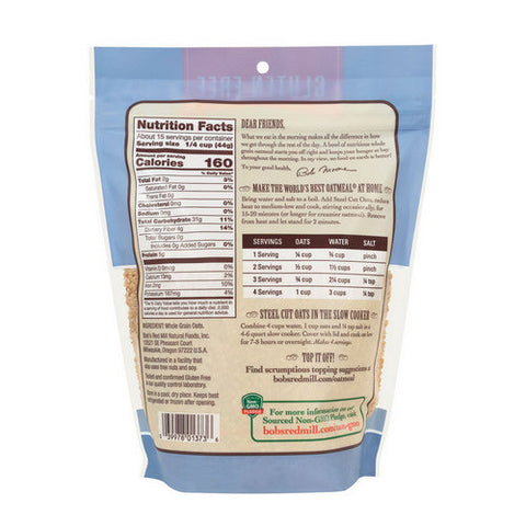 Bobs Red Mill, Steel Cut Oats Gluten Free, 24 Oz(Case Of 4) Bobs Red Mill