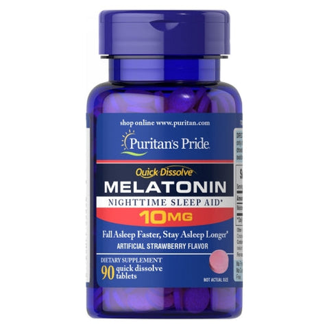 Quick Dissolve Melatonin Strawberry Flavor 90 Tablets by Puritan's Pride