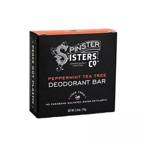 Peppermint Tea Tree Bar Deodorant 2.8 Oz by Spinster Sisters Co