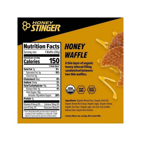 Honey Stinger, Organic Honey Waffles Box, 1.06 Oz Honey Stinger