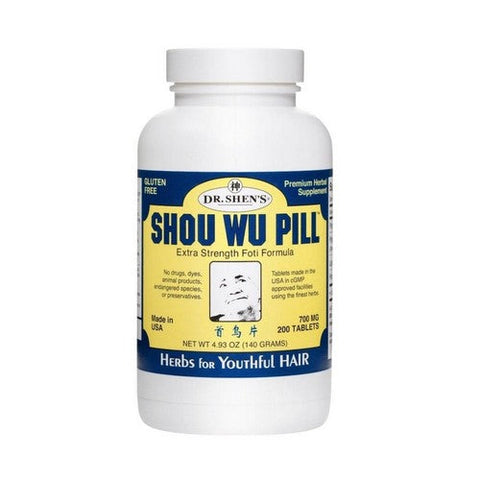 Dr. Shen's, Shou Wu Pill Youthful Hair, 700 MG, 200 TABS Dr. Shen's