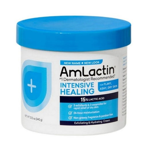Amlactin, Intensive Healing Body Aha Cream Unscented, 12 Oz Amlactin