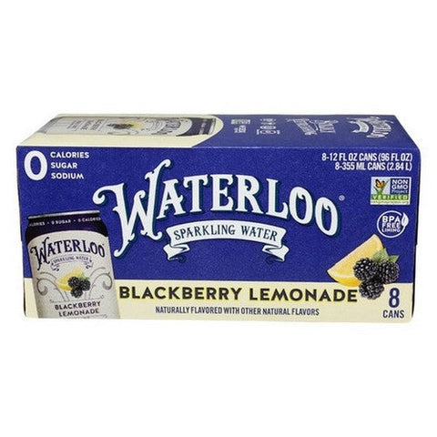 Waterloo Sparkling Water, Sparkling Water Blackberry Lemonade, 96 Oz (Case Of 3) Waterloo Sparkling Water
