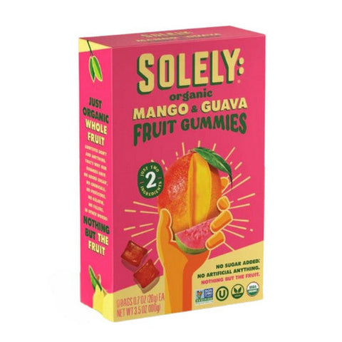 Solely, Organic Mango And Guava Fruit Gummies, 3.5 Oz(Case Of 8) Solely