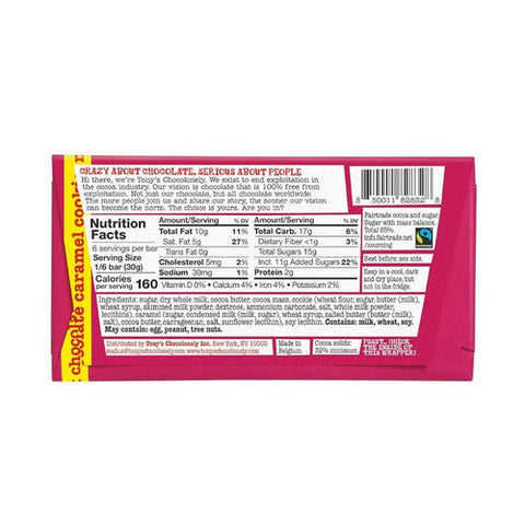 Tonys Chocolonely, Milk Chocolate Caramel Cookie Bar, 6.35 Oz(Case Of 15) Tonys Chocolonely