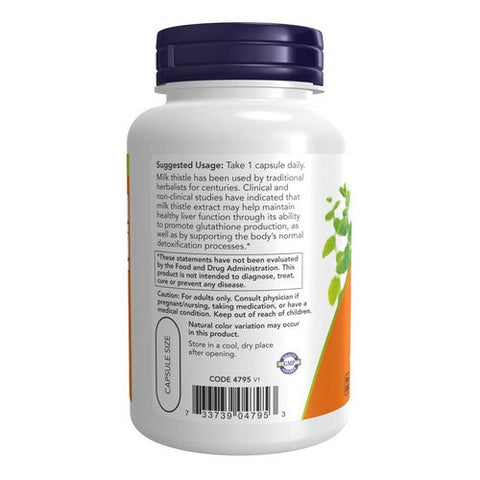 Now Foods, Milk Thistle Extract Maximum Strength Silymarin, 750 Mg, 90 VegCaps Now Foods