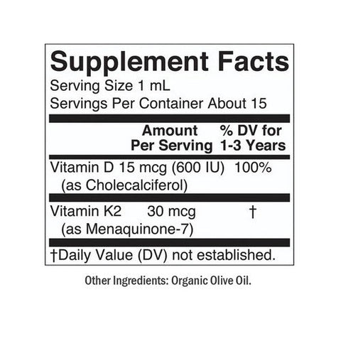 MaryRuth's, Toddler Vitamin D3 And K2, 0.5 Oz MaryRuth's