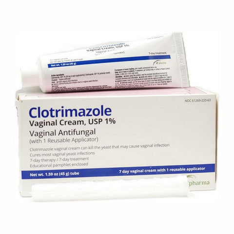 Clotrimazole, Vaginal Antifungal Cream 1% With Reusable Applicator, 45 Grams Clotrimazole