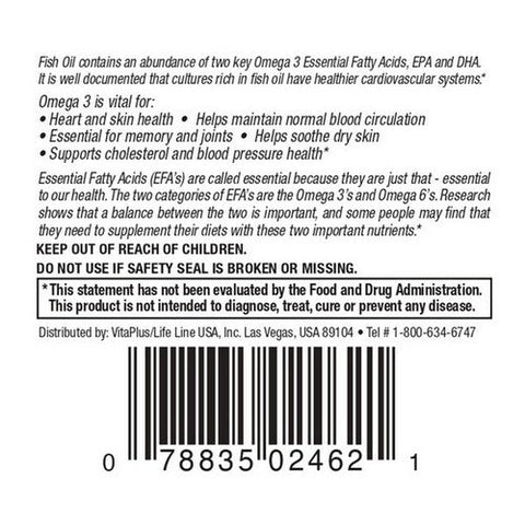 Vita plus, Fish Oil High Potency Enteric, 60 Softgels Vita plus