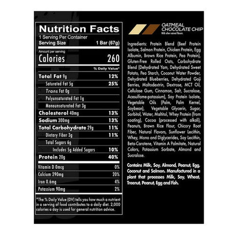 Pure Protein, Meal Replacement Bar Oatmeal Chocolate Chip, 12 Count Pure Protein
