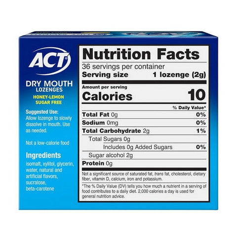 Act, Dry Mouth Lozenges Honey-Lemon, 36 Count Act