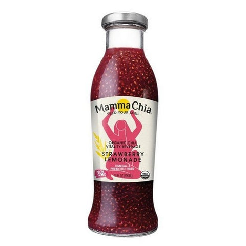 Organic Chia Beverage Strawberry Lemonade 10 Oz (Case Of 12) by Mamma Chia