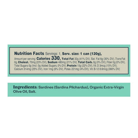 Patagonia Provisions, Sardines Extra Virgin OliveOil, 4.2 Oz (Case Of 10)