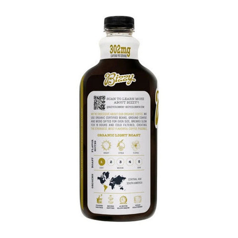 Bizzy Coffee, Organic Light Roast Unsweetened Cold Brew Coffee, 48 Oz (Case Of 6) Bizzy Coffee