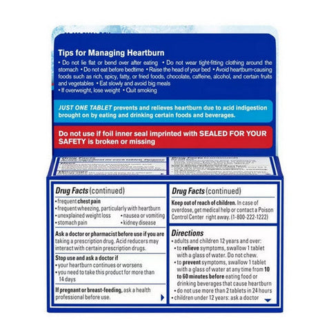 Pepcid AC, Famotidine Acid Reducer Tablets Maximum Strength Icy Cool Mint, 20 Mg, 20 Count Pepcid AC