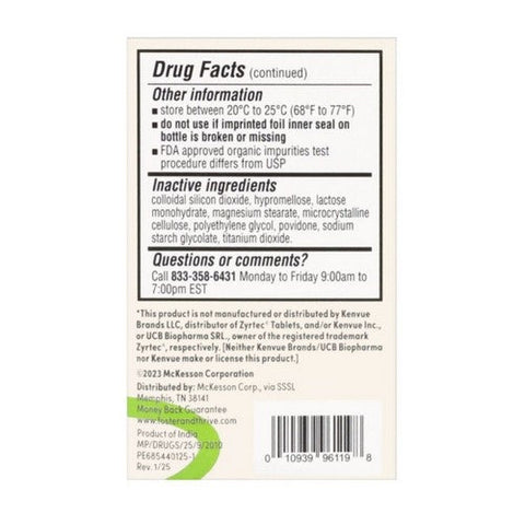 Foster And Thrive, All Day Allergy Relief, 10 Mg, 90 Tabs Foster And Thrive