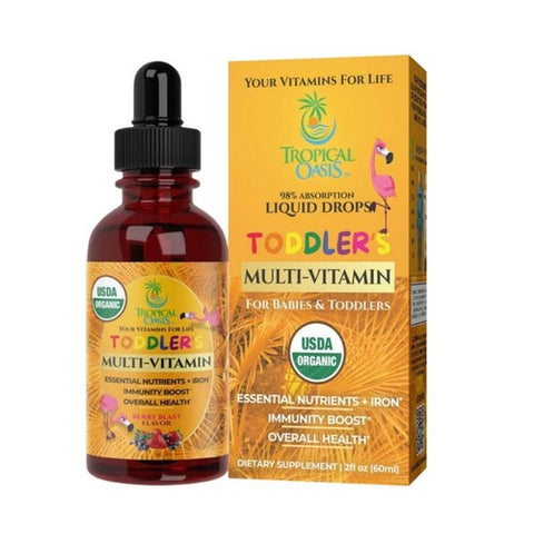 Organic Multivitamin Drops Ages 1 To 3 Liquid 2 Oz by Tropical Oasis