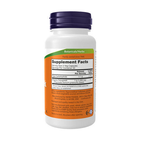 Now Foods, Fenugreek, 500 Mg, 100 Veg Caps Now Foods