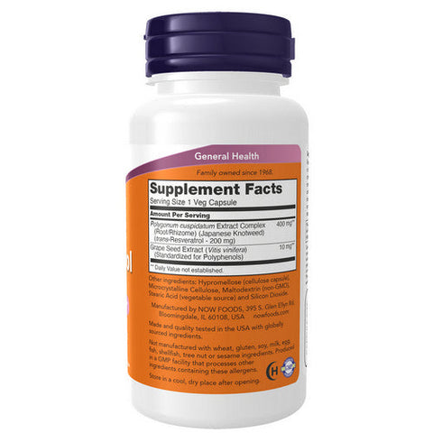 Now Foods, Natural Resveratrol, 200 Mg, 60 VCaps Now Foods