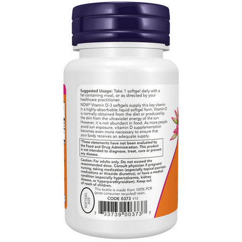 Now Foods, Vitamin D3, 5000 IU, 240 Softgels Now Foods