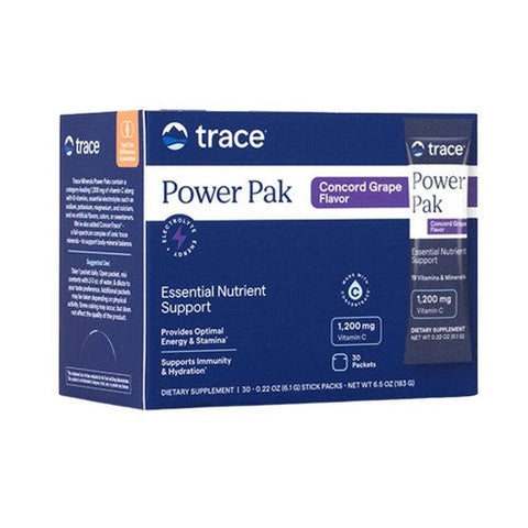 Trace Minerals, Electrolyte Stamina Power Pak Raspberry Concord Grape, 30 Packets Trace Minerals