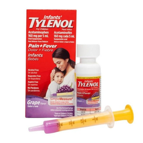 Tylenol, Infants' Pain Plus Fever Acetaminophen Oral Suspension Grape, 160 Mg, 1 Oz Tylenol